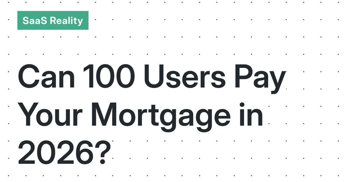 The 2026 Mortgage-Founder Equation: Can a 100-User Micro-SaaS Cover Your Housing Payment and Business Costs?