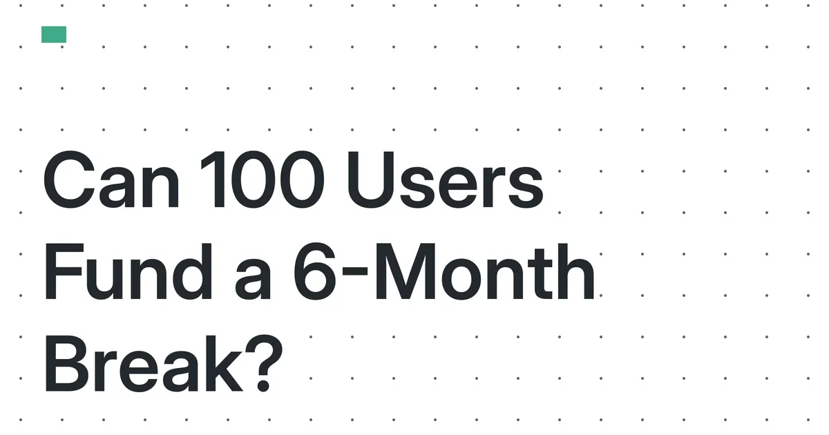 The 2026 Micro-SaaS Sabbatical Calculator: Can 100 Users Fund a 6-Month Career Break?