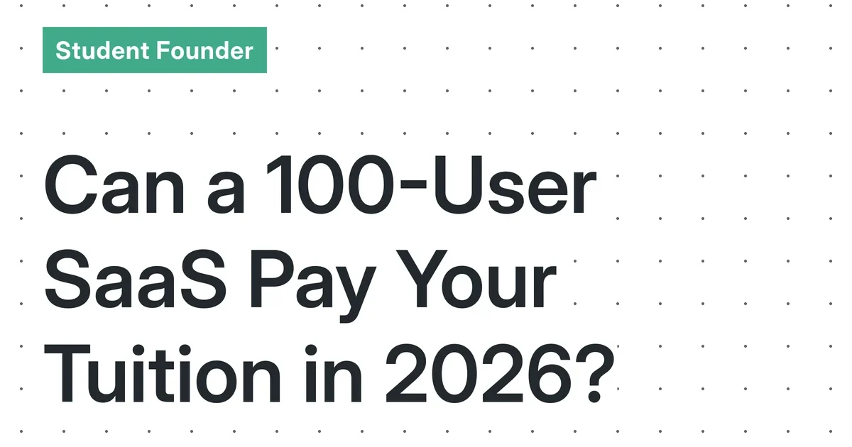 The 2026 Student-Founder Equation: Can a 100-User Micro-SaaS Fund Your Business and Your Full-Time Degree?